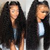 Silinli 200% Density 28 Inch 13x6 Deep Wave Lace Front Wigs Human Hair Curly Human Hair Wig Curly Wet And Wavy Water Wave HD Lace Front Wigs Human Hair Pre Plucked Frontal Wigs Human Hair