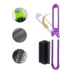 Duehut HLLMX 2 PCS Travel Hair Brush with Mirror Portable Mini Hair Brush Mini Compact Hair Comb Collapsible Pocket Brush Small Compact Pocket Hair Comb for Family Travel Purse Gift (Purple, Silver)