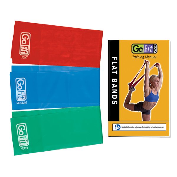 GoFit Latex Power Flat Band Kit for Resistance Band Training, Stretch Resistance Band, Mobility Band
