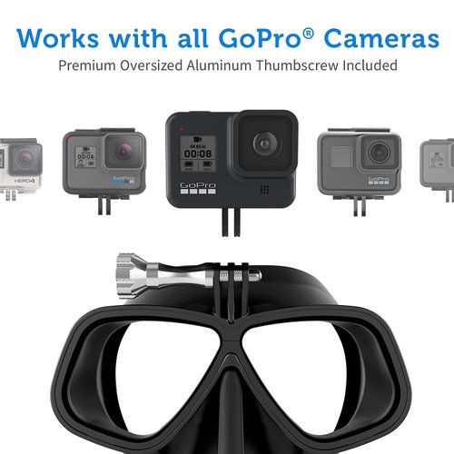 OCTOMASK - Frameless Dive Mask w/Mount for All GoPro Hero Cameras for Scuba Diving, Snorkeling, Freediving (Clear)…