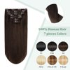 Clip in Hair Extensions 20 inch Remy Hair Extensions Real Human Hair 120g Dark Brown Double Weft Natural Straight Human Hair Clip in Extensions for Women(20inch,7pcs, 120g)