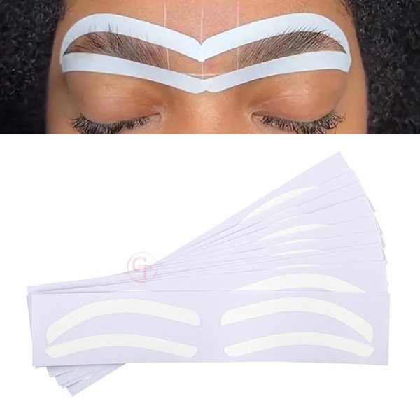 10pairs Airbrush Eyebrow Stickers Eyebrow Auxiliary Sticker Disposable Microblading Eyebrow Stencil Shaping Sticker for Brow Shaping (White-Type B)
