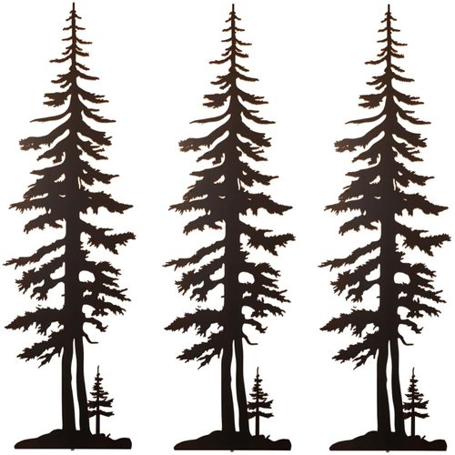 Datewithshower Temporary Tattoos 6 Sheets Tree Pine Silhouette Cypress Evengreen Cedar Forest Wood Tattoo Stickers for Adult Kids Women Men Arms Legs Chest Waist Neck 3.7 X Inch