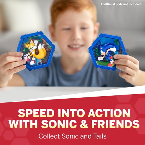 WOW! PODS 4D Sonic The Hedgehog Toy - Unique Connectable & Collectable Sonic Figure, Wall/Shelf Display Toy Figure, Easter Basket Stuffers, Sonic Action Figures, Sonic Toys & Gifts for Kids & Adults