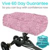Vive Mobility Knee Scooter Pad Cover - Soft Plush Adult Sheepskin Memory Foam Cushion, Walker Accessory for Knee Roller, Padded Accessories Leg Cart Improves Comfort with Injury, Universal Fit (Pink)