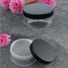 2 Pcs Black Plastic Loose Powder Case Empty Cosmetic Powder Container Refillable Makeup Powder Jar Portable Powder Box Loose Powder Containers for Travel Powder Face 50g