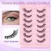 Lashes False Eyelashes Natural Cat Eye Lashes 14mm Wispy Eyelashes with Thin Memory Band Volume False Lashes Soft Strip Lashes Pack C Curl Natural Eyelashes Fake Lashes 7 Pair EVENTILL