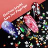 Christmas Nail Art Sequins, EBANKU 3 Boxes Holographic Laser Snowflake Star Nail Glitter Sequins for Acrylic Nails Mixed Shape Xmas Nail Glitter Flakes Decoration