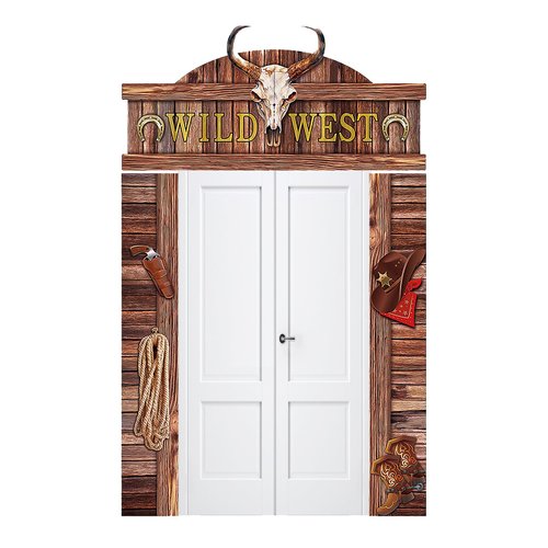 3 Pcs West Cowboy Party Door Decoration,Rustic Western Theme Saloon Door Banner,Western Cowboy Porch Sign Set for Western Theme Photo Props,Western Party Supplies,West Cowboy Birthday Deco