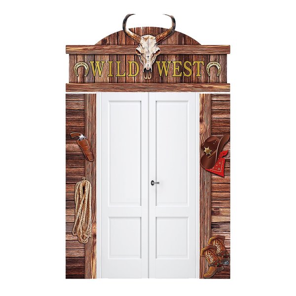 3 Pcs West Cowboy Party Door Decoration,Rustic Western Theme Saloon Door Banner,Western Cowboy Porch Sign Set for Western Theme Photo Props,Western Party Supplies,West Cowboy Birthday Deco