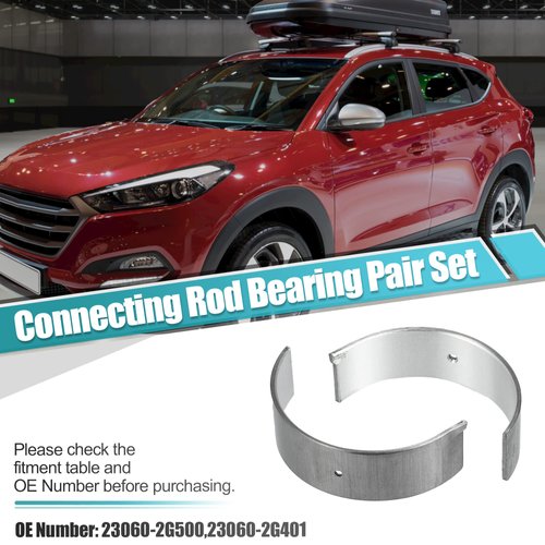 X AUTOHAUX 4 Pair Engine Connecting Rod Bearing Pair Set for Hyundai Santa Sonata Tucson Veloster N G70 2011-2021 Replace 23060-2G500 23060-2G401 23060-2G400