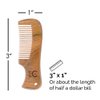 ZEUS Sandalwood Mustache Comb, Handmade Pocket Size Mustache Comb for Men, All Natural Wooden Grooming Comb – B31