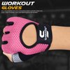 SAWANS Workout Gloves for Men and Women Weight Lifting Gloves Gym Fitness Exercise Cycling Pull ups Microfiber Lightweight Breathable Non-Slip Silicone Padded Palm Grip (Pink, Medium)