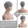 DOcute Short Grey Pixie Cut Wigs for Black Women Grey Pixie Wigs for Black Women Grey Pixie Cut Short Black Wavy Layered Wigs Grey Wavy Wigs Short Wigs Pixie Cut Wigs for Black Women (Short Grey)