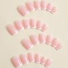 White French Tip Press on Nails Short Square Fake Nails Mirror Acrylic Glue on Nails Reusable Stick on Nails for Women DIY Manicure Design