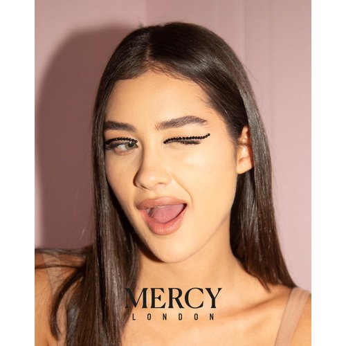 MERCY LONDON Black Eyeliner Stickers Eye Jewels Costume Accessories Face Gems Jewels All In One Headpiece Stick On