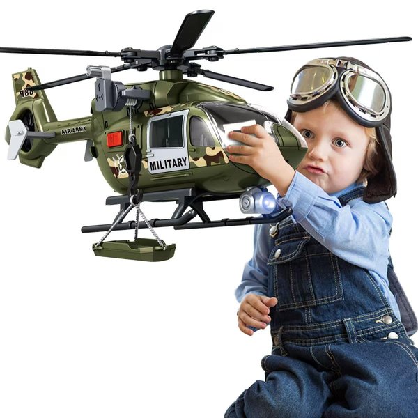 CSDCSD Green Military Big Helicopter Toys,Army Toys with Lights & Sounds,Birthday Gift for 2 3 4 5 Years Old Boys and Girls