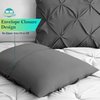 King Pillow Shams Set of 2 Pinch Pleated Dark Grey Pillow Shams King 20X36 Pinch Pillow Covers 100% Egyptian Cotton 600 Thread Count Hotel Class Bedding King Size Decorative Pinch Pillow Shams Set