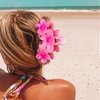 WHAVEL 4PCS Hawaiian Flower Hair Clips Hibiscus Flower Claw Clips for Thick Hair Cute Hair Clips Kawaii Beach Flower Hair Accessories for Women Summer Hawaii
