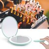 wobsion LED Lighted Travel Makeup Mirror, 1x/10x Magnification, Compact, Portable for Handbag, Purse, Pocket, 3.5 inch Illuminated, Folding, Handheld, 2-Sided , Round, Cyan