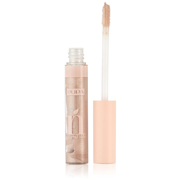 Pupa Milano Natural Side Lip Gloss - High Shine And Color Payoff - Nourishing Formula - Made With Natural Ingredients - Enriched With Oils To Moisturize The Lips - 001 Light Rose - 0.17 OZ