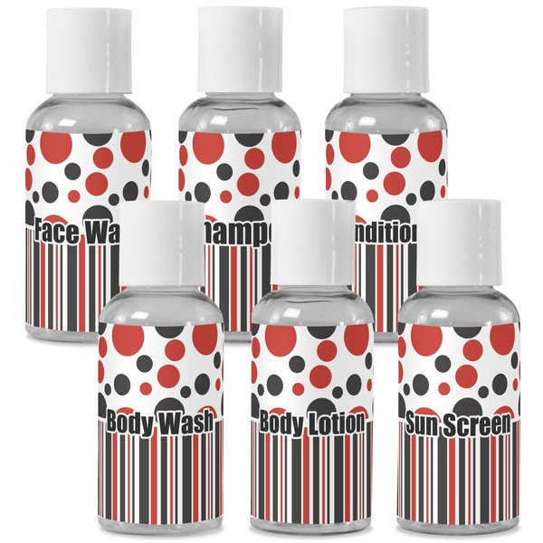 YouCustomizeIt Personalized Red & Black Dots & Stripes Travel Bottles