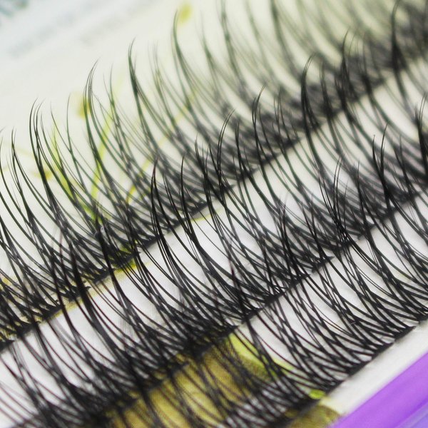 60pcs 8-15mm to Choose Beauty Nature Long Fish Tail Design Cluster Eyelashes Black Soft Light Individual Fake False Eye lashes Grafting Volume Eye Lashes Extensions (15mm)