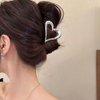 AIUPUOC Heart Hair Clips for Thin Hair for Women Valentine Hair Claw Clips French Hair Barrettes Accessories Holiday Hair Decoration Metal Silver Heart Clips Elegant Gold Claw Clip for Styling 3Pcs