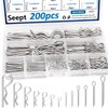 Seept 200pcs 13-Values Cotter Pin Assortment Kit 304 Stainless Steel Cotter Pins Hitch Pin Clip Tractor Cotter Pin Used for Hitch Pin Lock System, Trucks, Engine Repair in Towing Hitch Clips & Pins