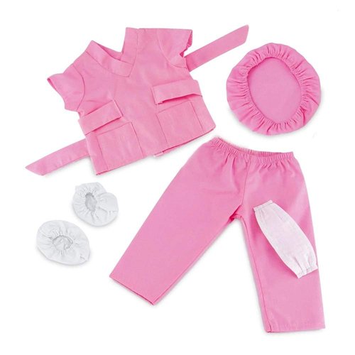 Emily Rose 14 Inch Doll Clothes & Accessories | Pink 5-Piece Doctor Nurse Vet Scrubs Outfit | Compatible with Hard- Bodied Dolls Like Glitter Girls and Wellie Wisher Dolls