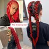 WUDAS Red Braiding Hair 30 Inch Long Pre Stretched Hair Straight Yaki Texture Synthetic Hair Extensions Softness, 2 Packs