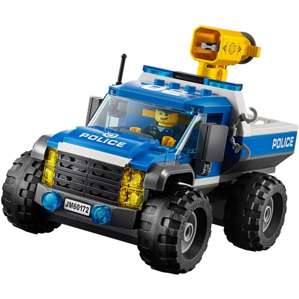 City Mountain Dirt Road Pursuit Police Building Set, Police 4x4 Toy Car & Buggy, Police Toys for Kids