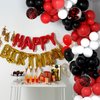 NEBURORA 60 Pcs Red Black White Confetti Balloons with Ribbons 12inch Balloon Garland Arch Kit for Birthday Wedding Graduation Celebrations Party Decoration