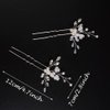 JWICOS Pearl Bridal Hair Pins Silver Crystal Bride Hair Piece Wedding Flower Hair Accessories for Women and Girls (Pack of 2)