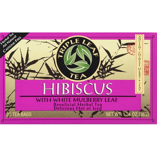 Triple Leaf Tea Bags Hibiscus White Mulberry, 1.34 Oz, 20 Count