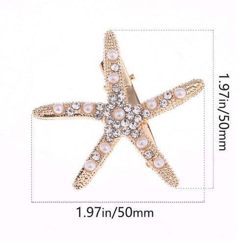 4 Pcs Starfish Hair Clip Bridal Flower Girl Accessories for Wedding