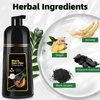Black Hair Dye Shampoo 3 in 1 champu para canas for Gray Hair Coverage Hair Color Shampoo for Women and Men Instant Herbal Ingredients Long Lasting 500ML