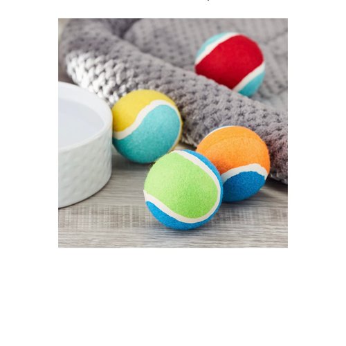 Vibrant Life Tennis Balls Dog Toy, Durable, Natural Rubber Ball, Bundle of 4