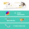 Migipaws Upgrade Rainbow Feather Replacement Whack A Mole Cat Toy, 6pcs Rainbow Feather + 2pcs Free Mylar Refills