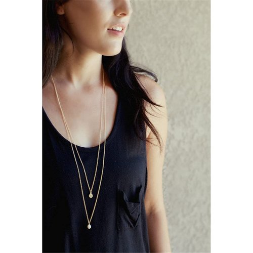Artmiss Long Layered Necklace Delicate Coin Pearl Pendant Necklace Gold Chain Jewelry for Women