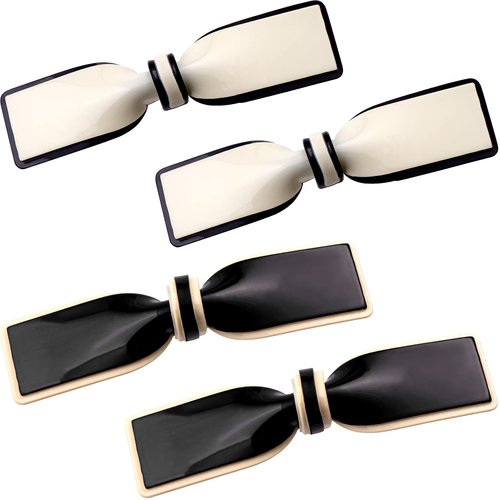 4 PCS Bow Resin Hair Clips 2.45 inch, PAGOW Kawaii Metal Alligator Hairpins, Teeth Bow Hair Clips, Metal Snap Matte Hairpins Hair Accessories For Hairdressing Salon Hairdresser,Women, Girls