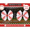 Whaline 6 Packs Baseball Hair Bow Clips Red and White Baseball Cheer Hair Clips Grosgrain Ribbon Softball Cheerleading Hair Barrettes Alligator Clips Hair Accessories for Girls Teens Toddlers
