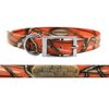 Outdoor Dog Supply's 3/4" Wide Pattern D Ring Dog Collar Strap with Custom Brass Name Plate (Orange Camo)
