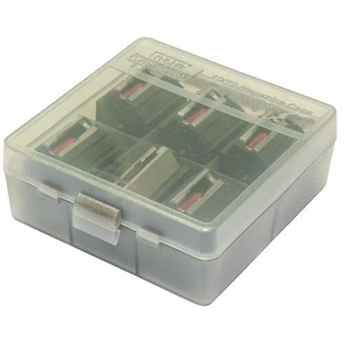 MTM TMC1022 Tactical Magazine Case 10/22 Rotary Magazine Case, Stackable, Clear Smoke, USA Made