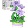 PieceRelax Flower Bouquet Building Decoration Set - Artificial Flowers Mini Bricks Potted Violet - Home Accessories or Best Gift Valentine Décor for Him and Her Botanical for Adults [KZ1029]