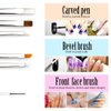 Teenitor Nail Art Brushes,3D Nail Art Paiting Polish Design Kit with 15 Nail Gel Brushes, Nail Dotting Pen 5pcs, 12 Colors Nail Rinestones 10 Adhesive Nail Striping Tape for False Acrylic Nails White