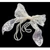 Sovenny 3 Pieces Lace Bow Pearl Chain Hair Clips Flower Embroidery Non Slip Hair Bow Barrettes for Women and Girls (White, Beige, Black)