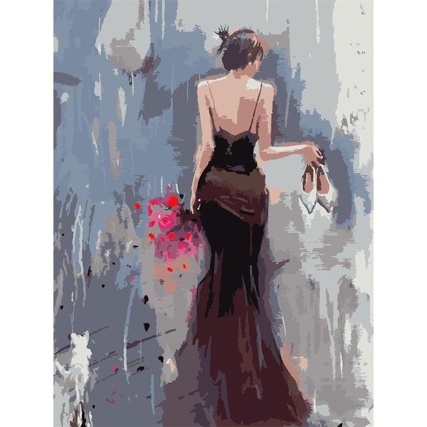 ZRIZQ Paint by Number for Adults Beginners,Girl Paint by Numbers Kits for Kids on Canvas,DIY Oil Painting Acrylic Paints for Home Wall Art Decor(12x16inch)