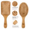 Zhuoyue Wooden Bamboo Hair Brush - Paddle Hair Brush Set with Bamboo Bristle Reduce Frizzy & Massage Scalp 2 pcs