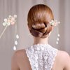 inSowni 8 Pieces Retro Vintage Asian Japanese Chinese Hanfu Gold Metal Flower Hair Sticks with Pearl Pendants Fishtail Lotus Butterfly Long Hair Pins Forks Chopsticks Bun Updo Holders for Women Girls